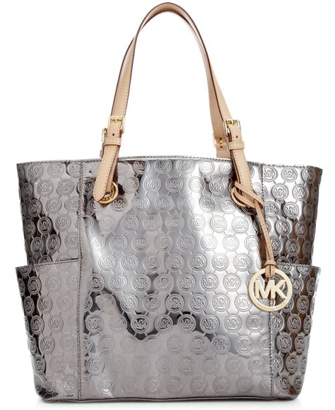 metallic silver michael kors purse|michael kors silver metallic purse.